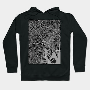 Tokyo black and white map Hoodie